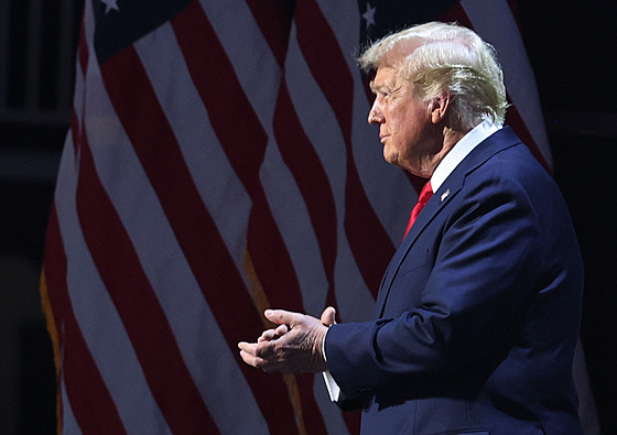 Donald Trump p�i projevu na sjezdu Republikánské strany (19. �ervence 2024)
