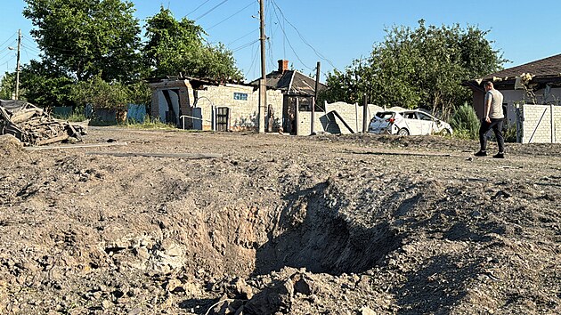 Krter po rusk raket v Charkovsk oblasti (13. ervence 2024)