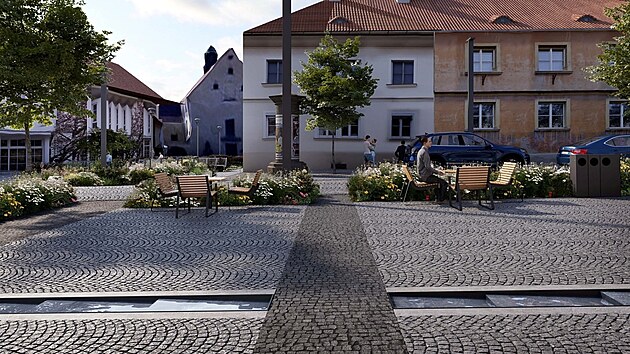 Takto by v budoucnu m�la vypadat Dlouh� ulice v Litom��ic�ch. Autory urbanistick� studie jsou Ji�� Kugl a �t�p�n Kotous.