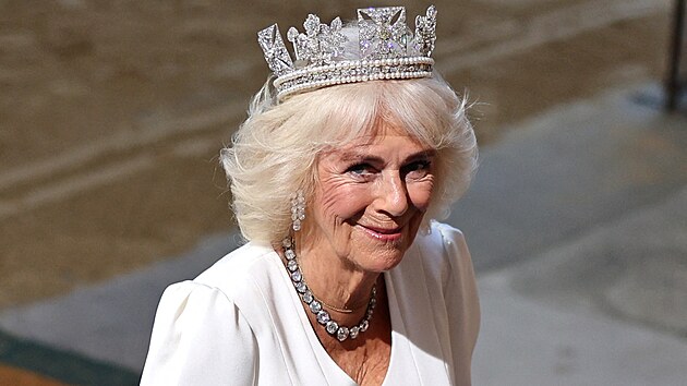 Kr�lovna Camilla na otev�en� zased�n� nov�ho obdob� britsk�ho parlamentu v Lond�n� (17. �ervence 2024)
