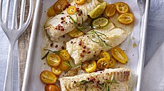 Treska zapeen s kumquaty