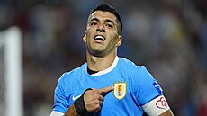 Uruguayský útoník Luis Suárez bhem zápasu o bronz s Kanadou na Cop América.