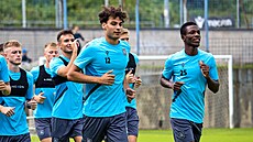 Teplice, 16. 7. 2024, trénink FK Teplice. Mohamed Jásir (12) a Abdallah Gning...