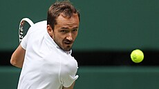 Daniil Medveděv v semifinále Wimbledonu.
