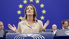 Pedsedkyn Evropského parlamentu Roberta Metsolaová (16. ervence 2024)