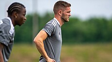 Juraj Kotula na tréninku eských Budjovic.