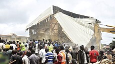 Z�ícená budova �koly ve m�st� Jos v centrální �ásti Nigérie. (12. �ervence 2024)