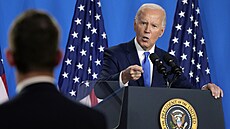 Joe Biden na oste sledované tiskové konferenci po skonení summitu NATO (11....