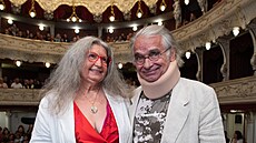 Dáa Vokatá a Oldich Kaiser na premiée filmu Zahradníkv rok na Mezinárodním...