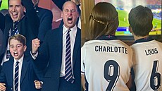 Princ George a princ William na finále Eura v Berlín� a princezna Charlotte a...