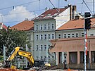 Bourání budovy pi pestavb Smíchovského nádraí