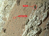Perseverance odebrala z povrchu Marsu 21. ervence vzorek skály ve tvaru hrotu...