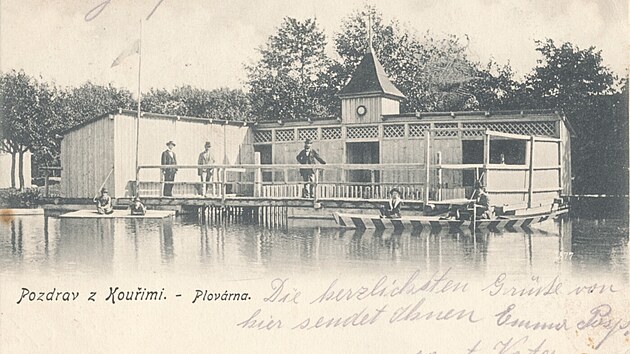 Plov�rna v Kou�imi na historick� pohlednici z roku 1918