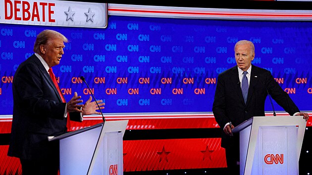 Donald Trump a Joe Biden při prezidentské debatě