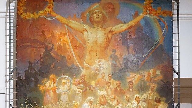 Originl jednoho z obraz Muchovy Slovansk epopeje