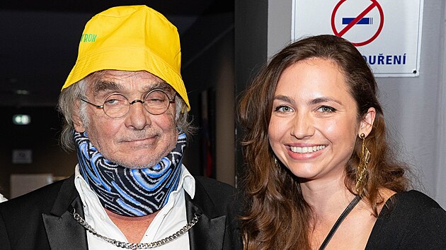 Oldich Kaiser se svou utajovanou dcerou Elizabeth na premie filmu Zahradnkv rok (16. ervence 2024)