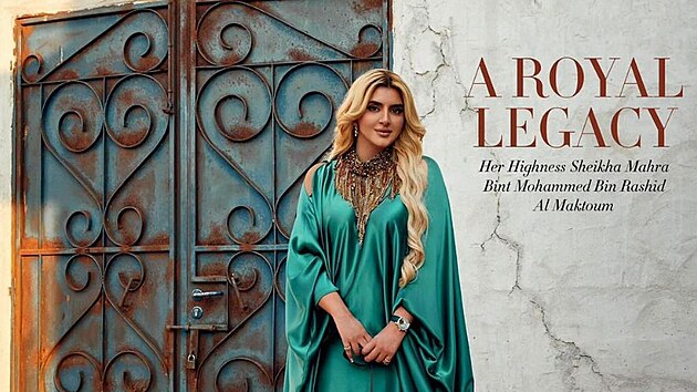 Dubajsk princezna Mahra Mohammed Rashed Al Maktoumov na oblce magaznu Harpers Bazaar (2024)