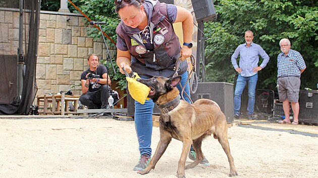 Psa s protipytlckm vcvikem si v Safari Parku Dvr Krlov symbolicky pevzali celnci z Konga. (25. ervence 2024)