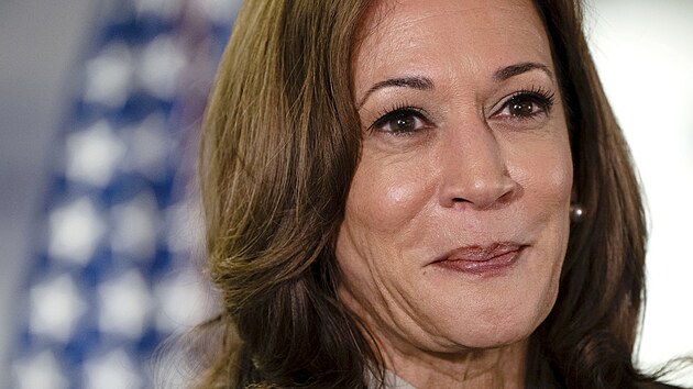 Viceprezidentka USA Kamala Harrisová ve volebním štábu ve Wilmingtonu (22. července 2024)
