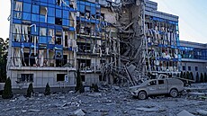 Pohled na kancelá�skou budovu nevládní humanitární organizace FSD, která byla...