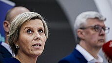 Jana Mraková Vildumetzová na tiskové konferenci stínové vlády hnutí ANO. (25....