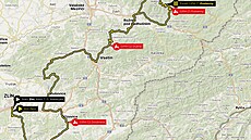Druhá etapa prestiního etapového cyklistického závodu vede ze Zlína na...