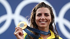 Usm�vavá Jessica Foxová se svým druhým olympijským zlatem.