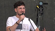 Matj Gregor na demonstraci esko na 1. míst na Václavském námstí v Praze,...