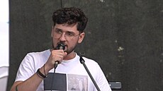 Matj Gregor na demonstraci esko na 1. míst na Václavském námstí v Praze,...
