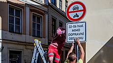 Znaky dopravní obsluhy na Praze 1. (24. ervence 2024)