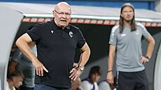Plzeský trenér Miroslav Koubek bhem utkání s Hradcem.