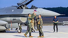 První stíhaky F-16 dorazily na Slovensko. (22. ervence 2024)