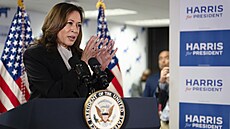 Viceprezidentka USA Kamala Harrisová ve volebním tábu ve Wilmingtonu (22....