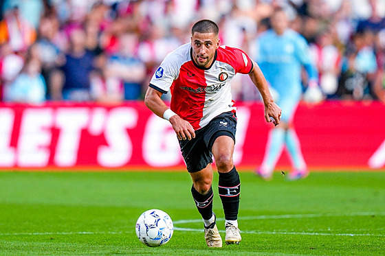 eský reprezentant Ondej Lingr v dresu Feyenoordu proti Monaku.