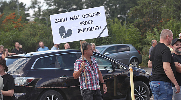 Protestní prvod zamstnanc Liberty Ostrava, ke kterému vyzvaly odbory, se...