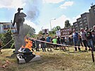 Protestn prvod zamstnanc Liberty Ostrava, ke ktermu vyzvaly odbory, se...