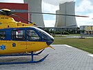 Nov heliport stoj kousek od chladicch v temelnsk elektrrny. Bude...