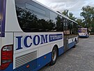 Autobusy dopravn spolenosti ICOM transport na jihlavskm autobusovm ndra....