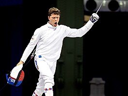 Jakub Jurka b�hem týmové sout�e �ermí��.