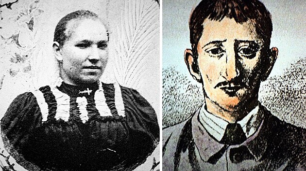 Ane�ka Hr�zov� (na domn�l� fotografii) a jej� �dajn� vrah Leopold Hilsner