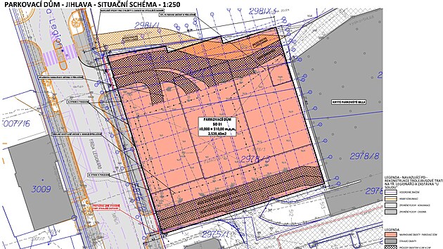 Parkovac dm na td Legion v Jihlav bude mt sedm nadzemnch a jedno podzemn patro. Pot se s tm, e nabdne msto pro 555 automobil a motocykl.
