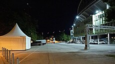 Pohled na stadion Ernsta Happela ve Vídni, kde se chystal koncert zpěvačky...