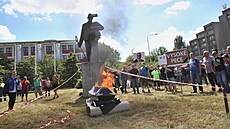 Protestní pr�vod zam�stnanc� Liberty Ostrava, ke kterému vyzvaly odbory, se...