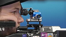 Jií Pívratský bojuje ve finále maloráky. (1. srpna 2024)