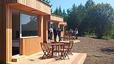Pedstavení modulárních rekreaních domk u jezera Michal na Sokolovsku.