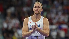 Jakub Vadlejch se raduje z vydaeného hodu.