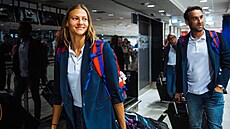 Plavkyn� Barbora Seemanová po p�íletu z Pa�í�e.