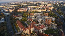 Vizualizace - letecký pohled na novou tvr v Nuslích