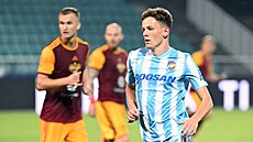 Jií Pano z Plzn v ligovém duelu s Duklou Praha