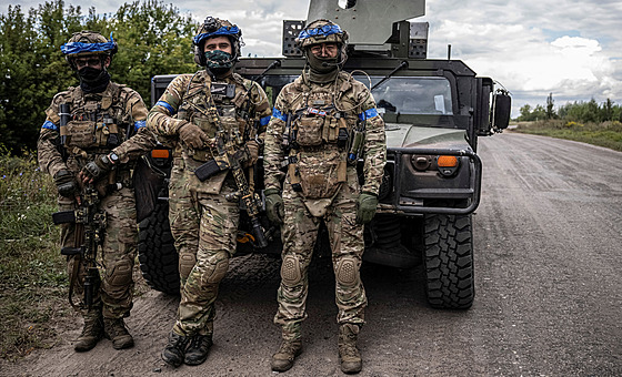 Ukrajin�tí vojáci v Sumské oblasti u hranic Ruska (11. srpna 2024)